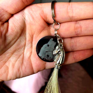 Horse Hair Keyring With Photo Engraved Pendant ♥